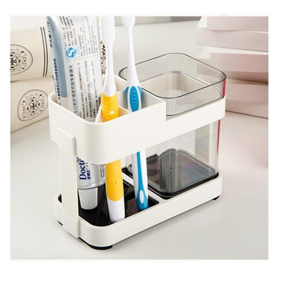 Picture of Toothbrush Box Holder Cup Bathroom Storage Toilet Two Removable Toothbrush Box Seat 2 chamber