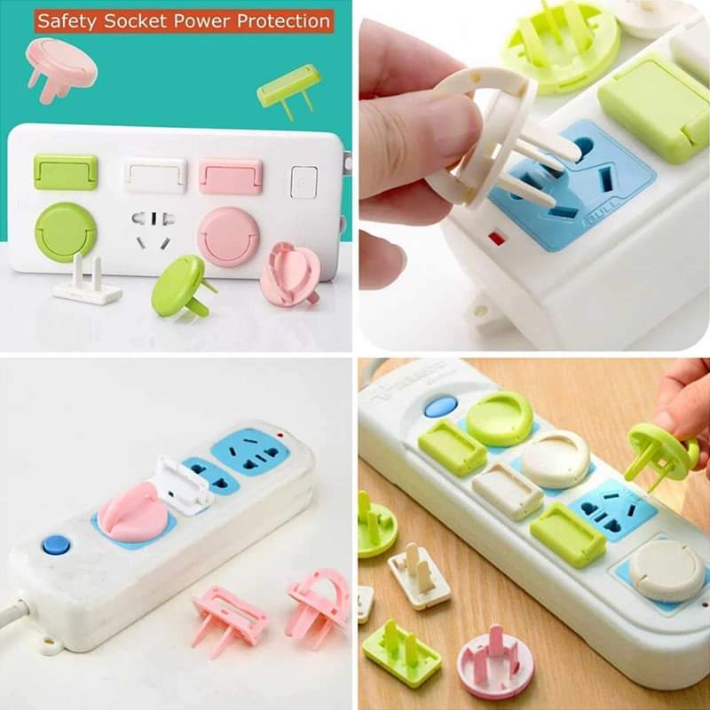 Picture of 10-Piece Kids Electric Socket Safety Covers: Outlet Protection with Token Lock for Added Security