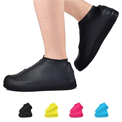 Picture of Waterproof Shoe Covers, Non-Slip Water Resistant Overshoes Silicone Rubber Rain Shoe Cover Outdoor cycling Protectors apply to Men, Women, Kids M Size
