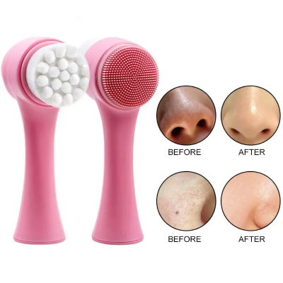 Picture of Hot Double-Sided Silicone Cleansing Brush: Portable Deep Pore Cleaning and Massage Tool for Radiant Skin
