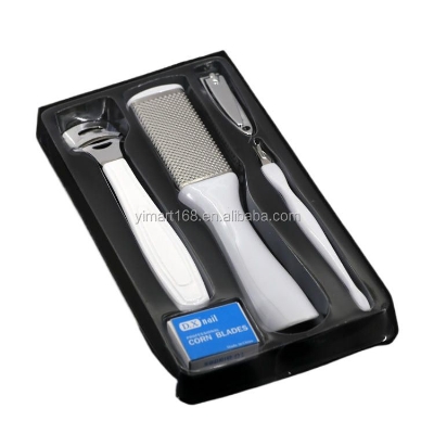 Picture of 5 in 1 White Foot Pedicure Kit With Nail Clippers Callus Corn Hard Skin Remover Shaver