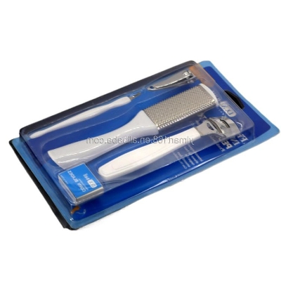 Picture of 5 in 1 White Foot Pedicure Kit With Nail Clippers Callus Corn Hard Skin Remover Shaver