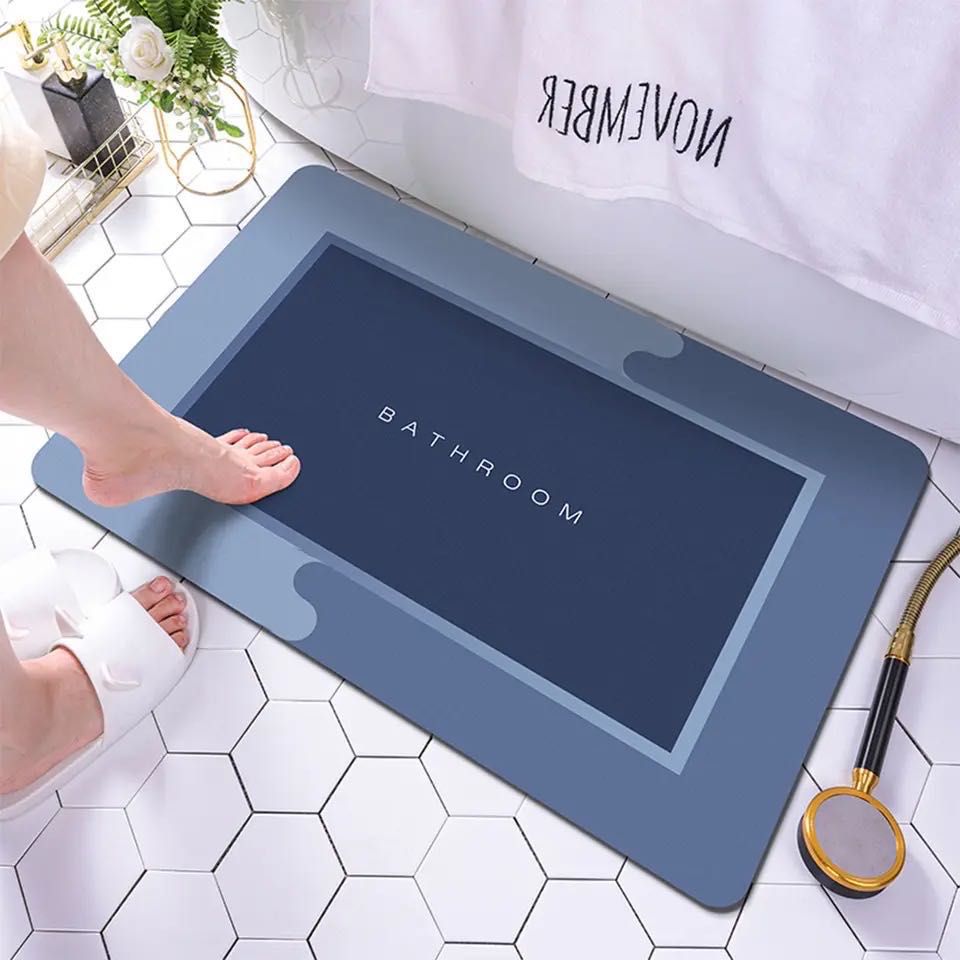 Picture of 1pc 40*60cm Super Absorbent Floor Mat For Bathroom Non Slip, Fast Drying Soft, Carpet Shower Tub Outdoor Doormat