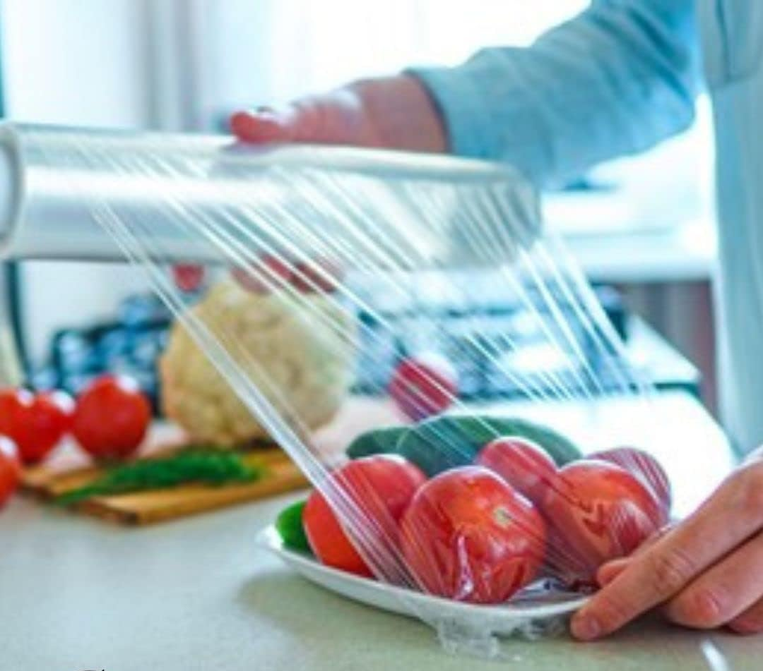 Picture of Cling Film Wrapping Paper Roll Transparent Food Packaging Storing Wrap Plastic Cling Film Roll