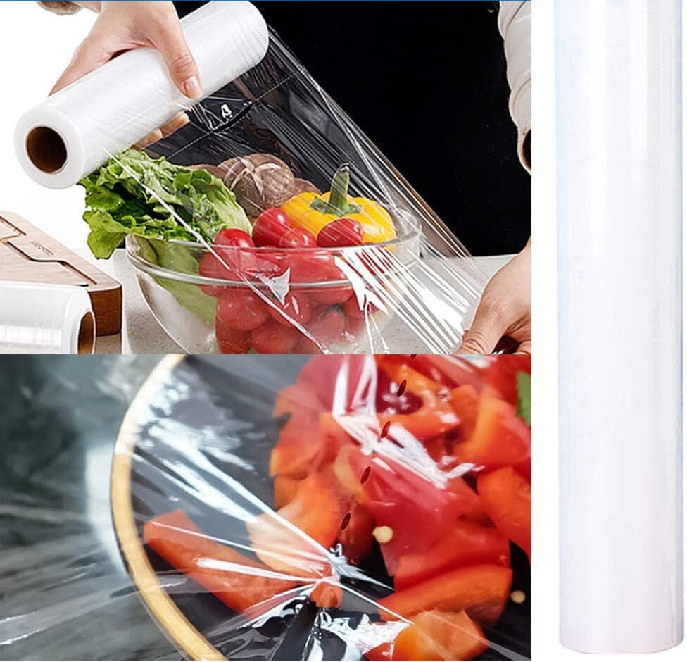 Picture of Cling Film Wrapping Paper Roll Transparent Food Packaging Storing Wrap Plastic Cling Film Roll