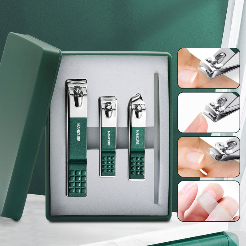 Picture of Nail Cutter Set, Ultra Sharp Sturdy Fingernail Toenail Clipper Nail Clipper with Glass file 4 Pcs set for men women adult nail cutter set for Thick Toenails & Nails (GREEN Set of 4 with Box)
