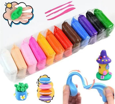 Picture of 12 Pcs Colors Air Dry Clay for Kids Non-Toxic Soft & Ultra Light Modeling Clay  Accessories and Sculpting Tools, Perfect Creative Gift for Boys & Girls