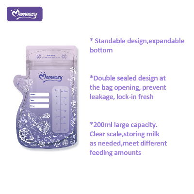 Picture of Breast Milk Storage Bag 200ml 25Pcs BPA Free Breast Milk Bag With Seal For Feeding
