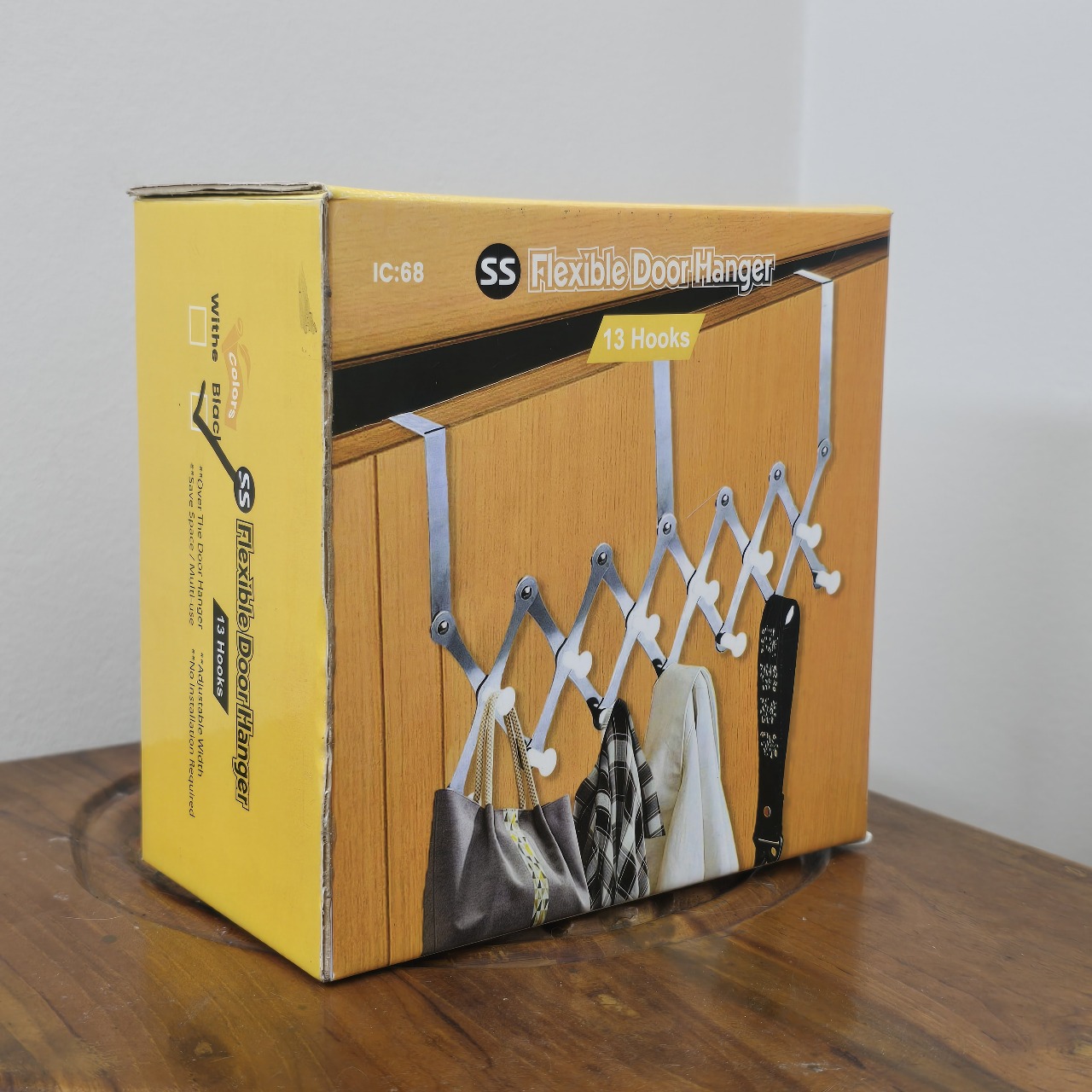 Picture of Over The Door Hook Door Hanger:Over The Door Towel Rack with 13 Coat Hooks for Hanging, Door Coat Hanger Towel Hanger Over Door Coat Rack for Towels, Clothes, Back of Bathroom