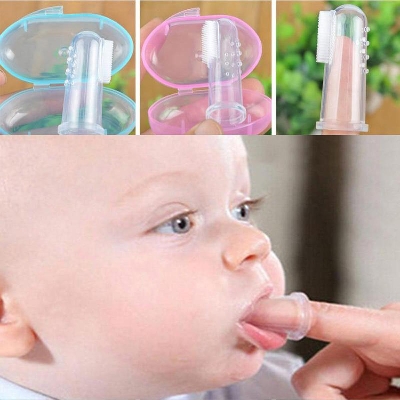 Picture of Silicon Baby Finger-Tooth Brush-Swallow With Box For Kids