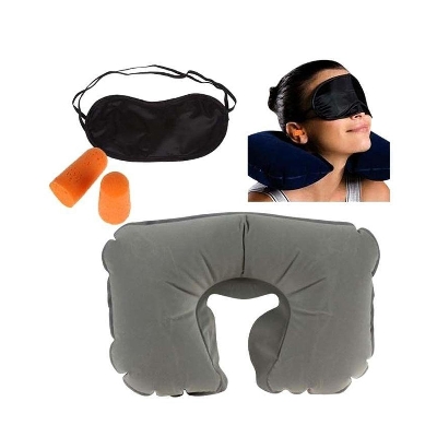 Picture of 3 In 1 Travel Selection - Multicolor (Neck Pillow, Eye Cover, Earplug)