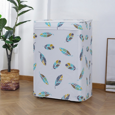 Picture of Washing Machine Dust Cover, Floral Creative Home Decor Anti Dust Roller Flip Washing Machine Cover 56*54*86cm Approx Multicolor