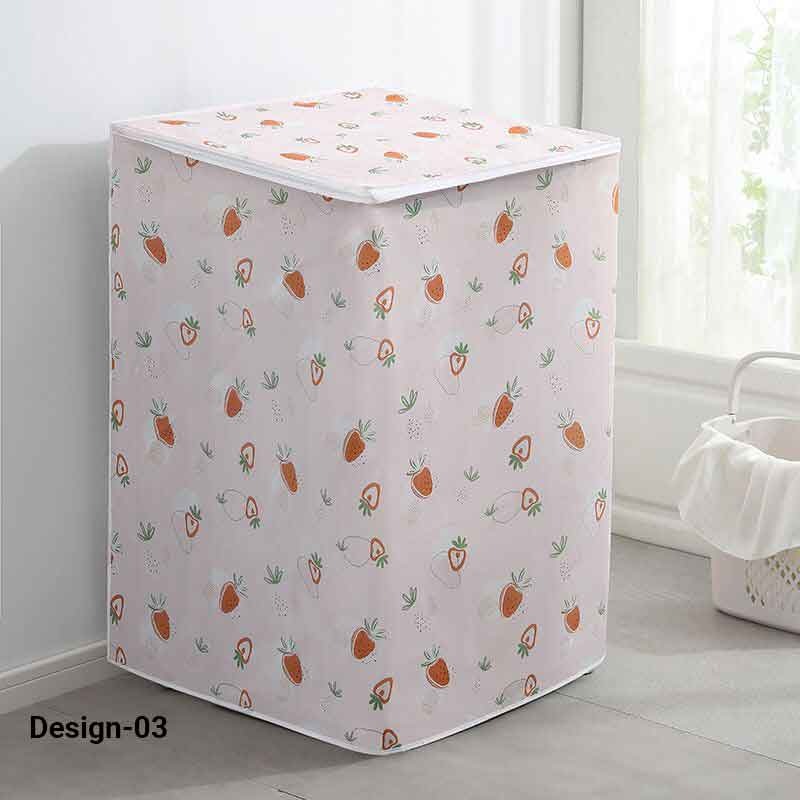 Picture of Washing Machine Dust Cover, Floral Creative Home Decor Anti Dust Roller Flip Washing Machine Cover 56*54*86cm Approx Multicolor