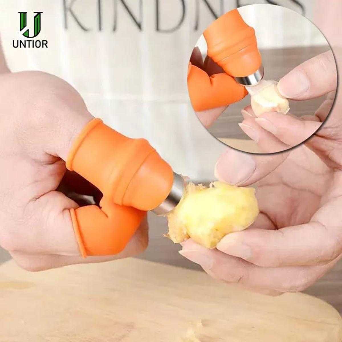 Picture of Silicone Vegetable And Fruits Thumb Cutter Finger cutter 5 in 1