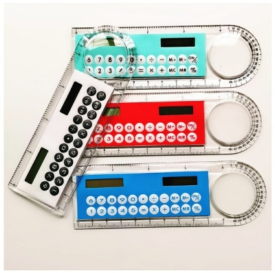 Picture of 10 cm ruler calculator magnifier glass solar function calculator computer
