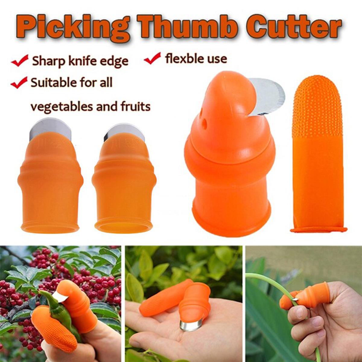 Picture of Silicone Thumb cutter 5 Pieces Finger Protector Cutting Gears Vegetable Picking cutter Nipping Plant Leaf Scissors Garden Gloves