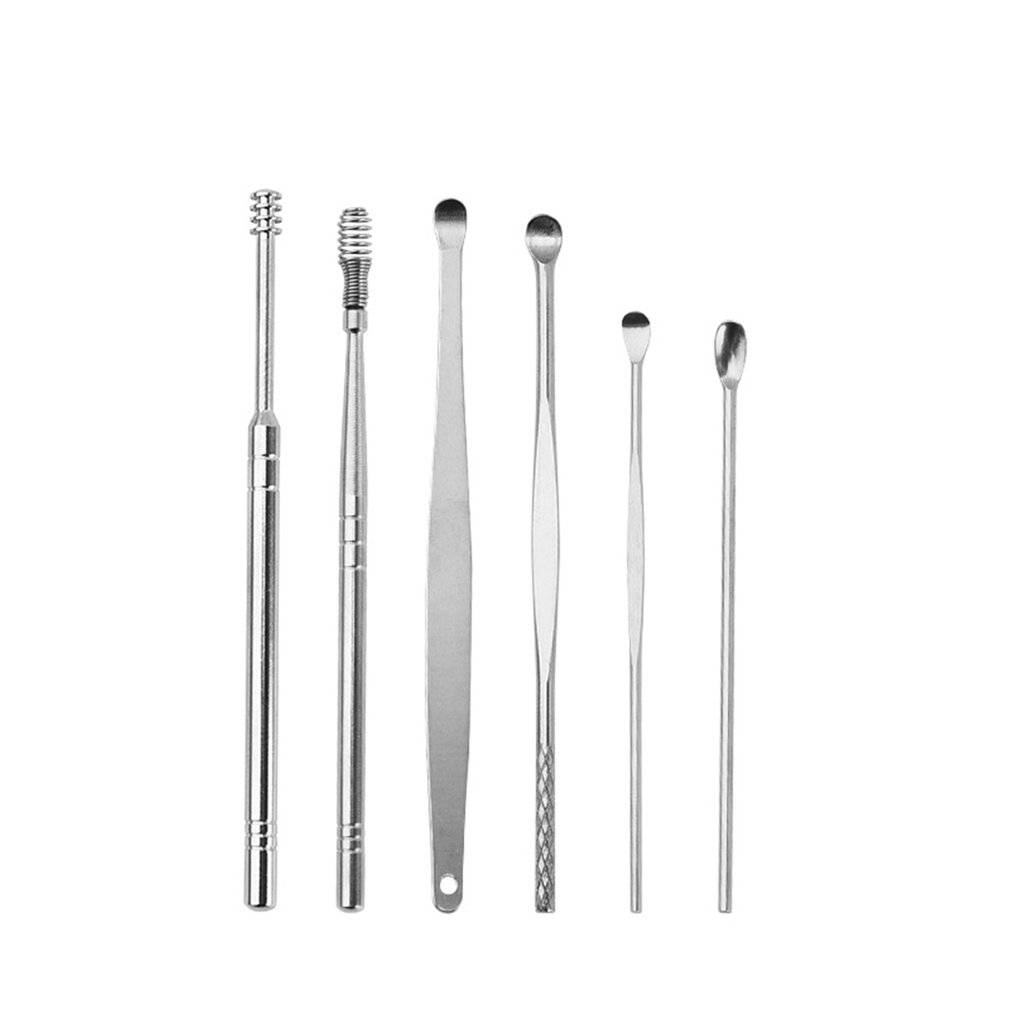 Picture of 6 PCS Ear Pick Set Portable Ear Cleaner Set Stainless Steel With Leather Case