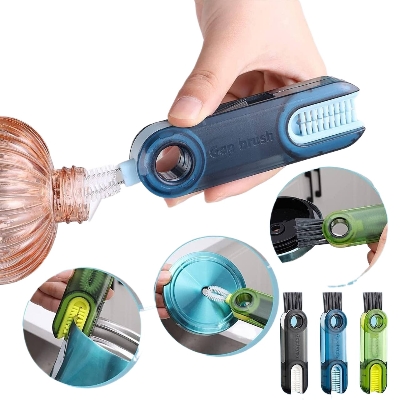 Picture of 3 in 1 Cup Lid Cleaning Brush Set Multifunctional Bottle Brush Cleaner Tiny Bottle Cup Lid Brush