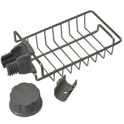 Picture of 1pcs Hanging Faucet Rack Stainless Steel Adjustable Height, Flexible and Rotatable Small Sink Drain Rack, Suitable for Soap, sponges, brushes, rags, etc.