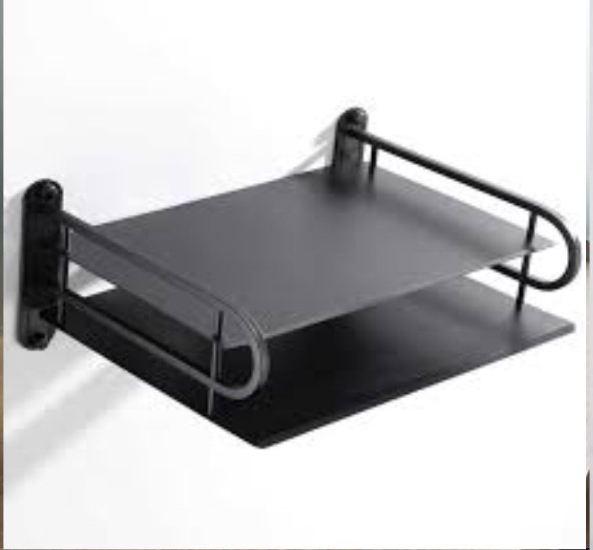 Picture of 1pcs Wall Mount Metal  Rou_ter Stand Storage Box Shelf Wall Hanging Storage Organizer