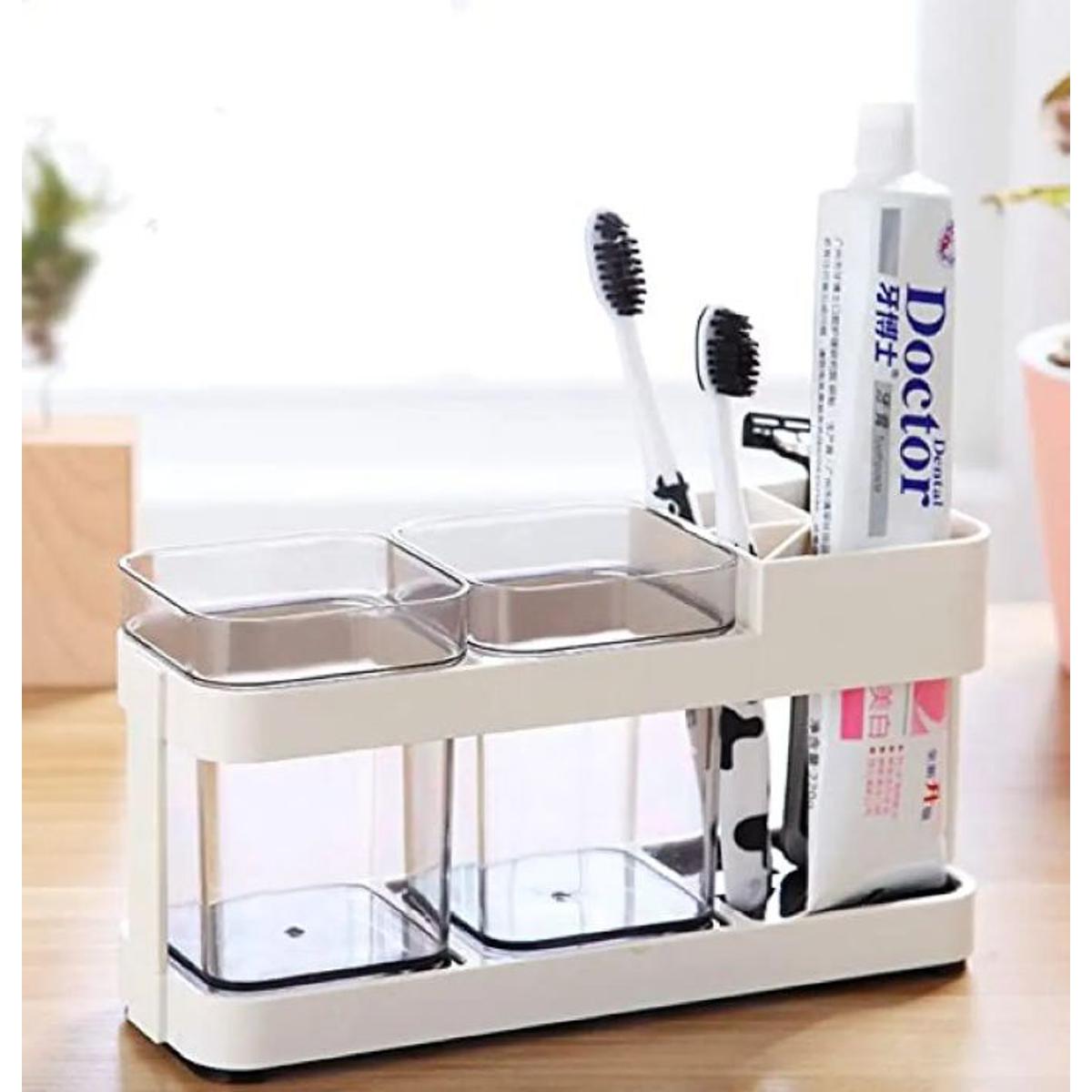 Picture of Toothbrush Holder Automatic Toothbrush Dispenser Holder Toothbrush Storage Box Bathroom 3 chamber