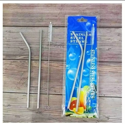 Picture of Metal Straws Reusable Metal Straw Stainless Steel Metal Straw Metal Straw Cleaner Metal Straw Metal Straw With Tumbler 3pcs pack