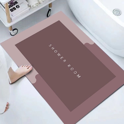 Picture of 1pc 40*60cm Super Absorbent Floor Mat For Bathroom Non Slip, Fast Drying Soft, Carpet Shower Tub Outdoor Doormat