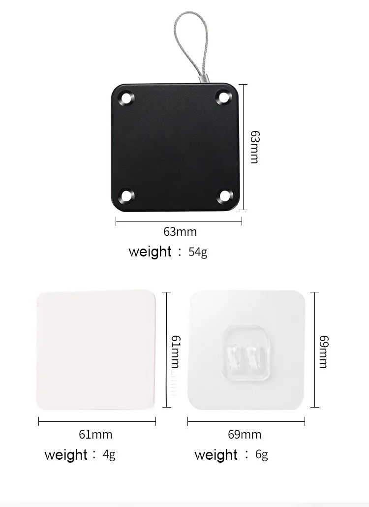 Picture of 1pc Black Punch Free Automatic Sensor Door Closer Automatic Shutdown Device Non Punching Telescopic Sliding Device