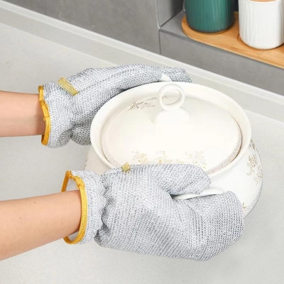 Picture of Wire Dishwashing Gloves - Non-Scratch Cleaning Solution for Pots, Pans, and Dishes