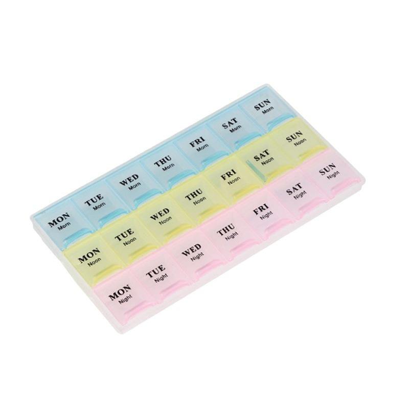 Picture of Portable 21/28 Grids Plastic Pi_ll Box 7 Days Weekly Pi_ll Case Organizer Travel Pi_ll Container