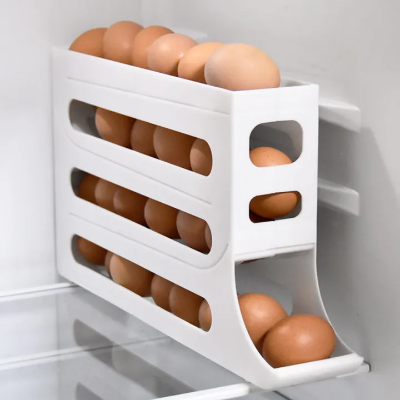 Picture of 4 Layers Automatic Rolling Egg Holder Rack Fridge Egg Storage Box Container Kitchen Refrigerator Egg Dispenser