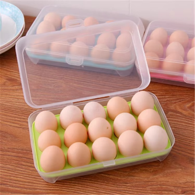Picture of Popular Portable Egg Storage Tray Box Plastic Anti-Breaking 15 Grid Eggs Holder Kitchen Anti-collision Plastic
