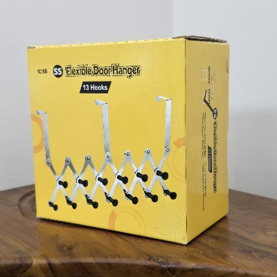 Picture of Over The Door Hook Door Hanger:Over The Door Towel Rack with 13 Coat Hooks for Hanging, Door Coat Hanger Towel Hanger Over Door Coat Rack for Towels, Clothes, Back of Bathroom