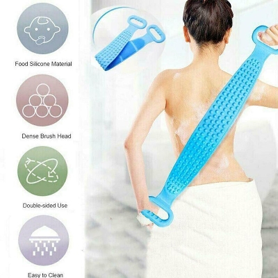 Picture of Silicone Bath Body Brush, Shower Massager/Exfoliating Back Scrubber for Shower/Back Scratchier/Body Skin Scrubber Deep Clean