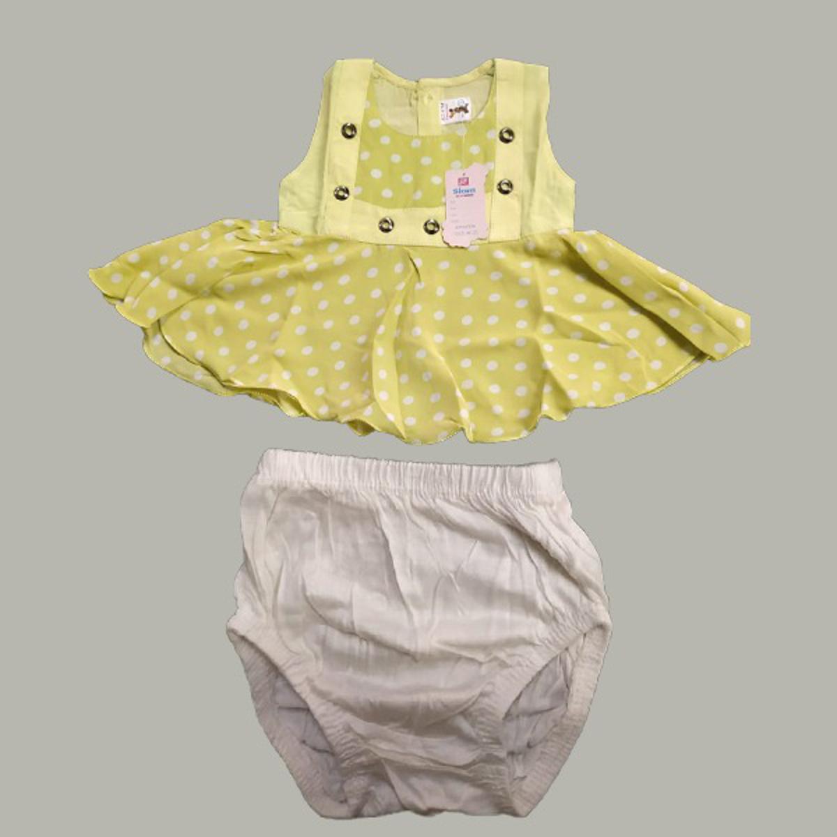 Picture of Baby Girl Cotton Sleeve Less Frock Soft Pleated Fabric