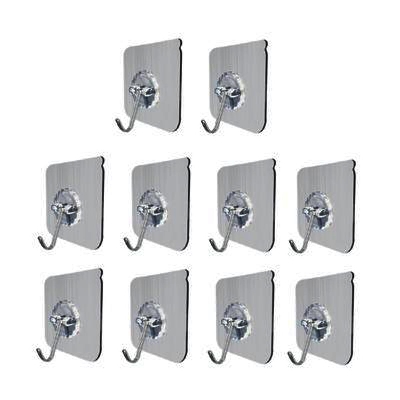 Picture of Transparent Plastic Wall Hooks Heavy Duty 10 pcs