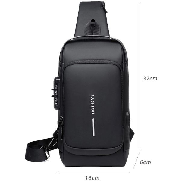 Picture of Versatile -Men Multifunction Anti-theft USB Shoulder Bag Crossbody Bag Travel Sling Bag Pack Messenger Pack Chest Bag for Male- Avant-garde