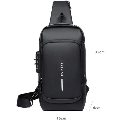 Picture of Versatile -Men Multifunction Anti-theft USB Shoulder Bag Crossbody Bag Travel Sling Bag Pack Messenger Pack Chest Bag for Male- Avant-garde