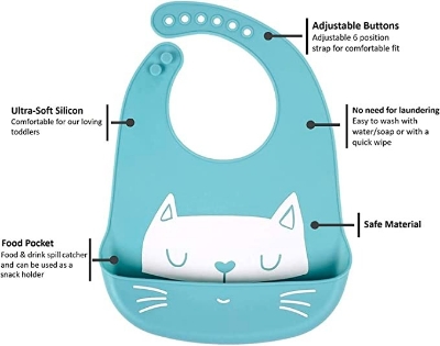 Picture of Baby Bibs Waterproof Girl Boy Bibs Feeding   Toddler Apron