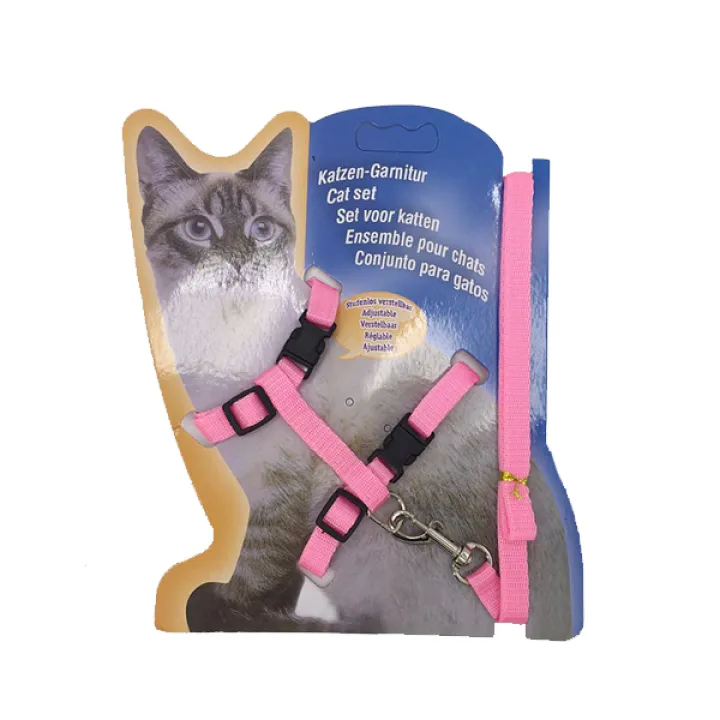 Picture of Adjustable Nylon Pet Cat Harness and Leash ~ Kitten Belt Collar with lead - Cat Belt