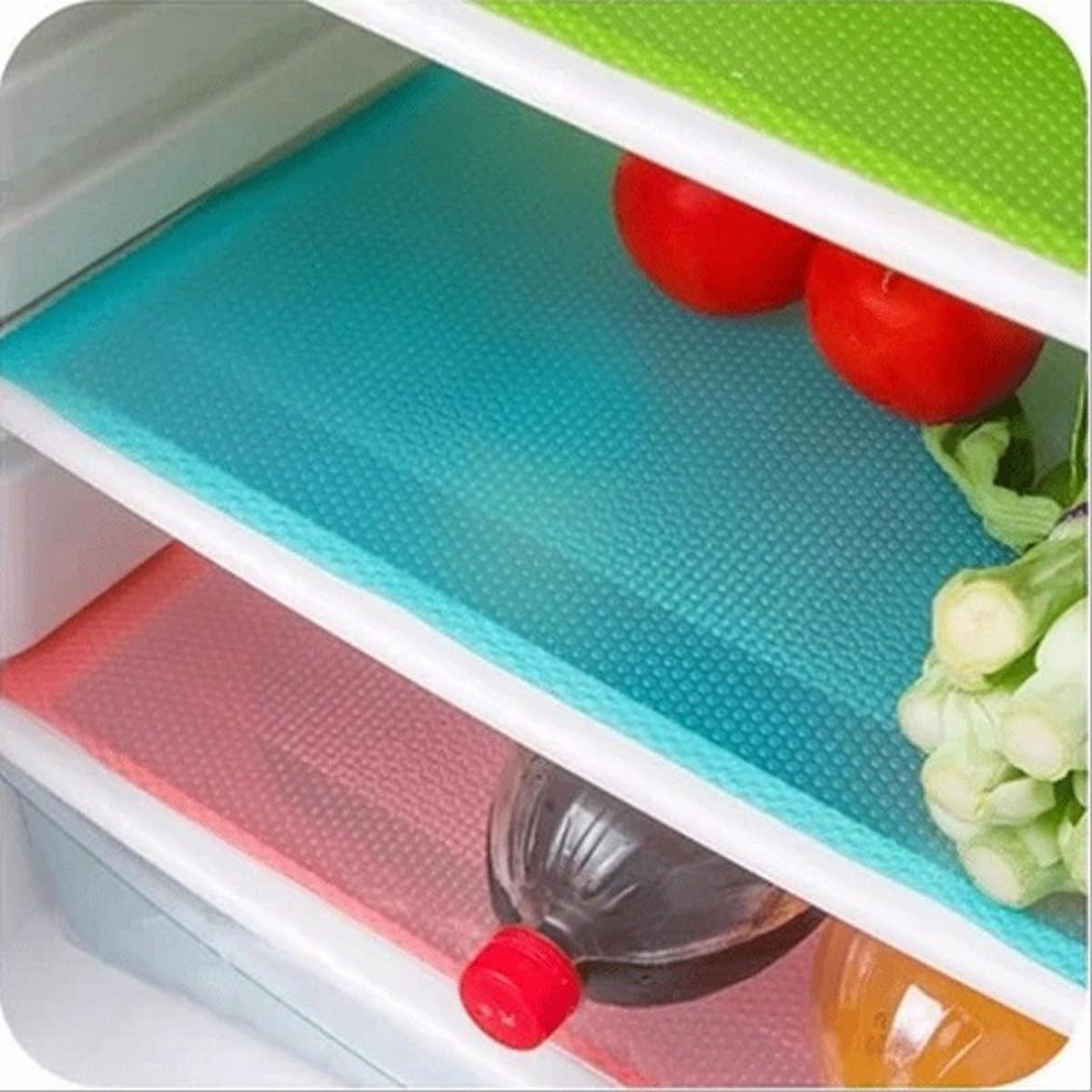 Picture of 3 Pcs Easy Clean Kitchen Cabinet Pad Refrigerator Anti Slip Fridge Liner Mat