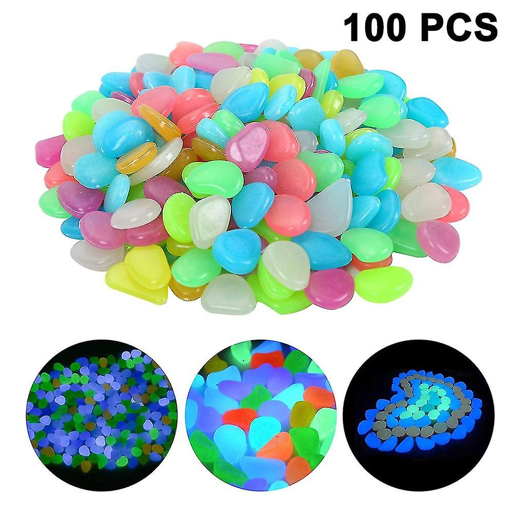 Picture of Radium Plastic Stones  Colorful Luminous Glowing Pebbles, Glow in the dark magic luminous glowing stone 100pcs