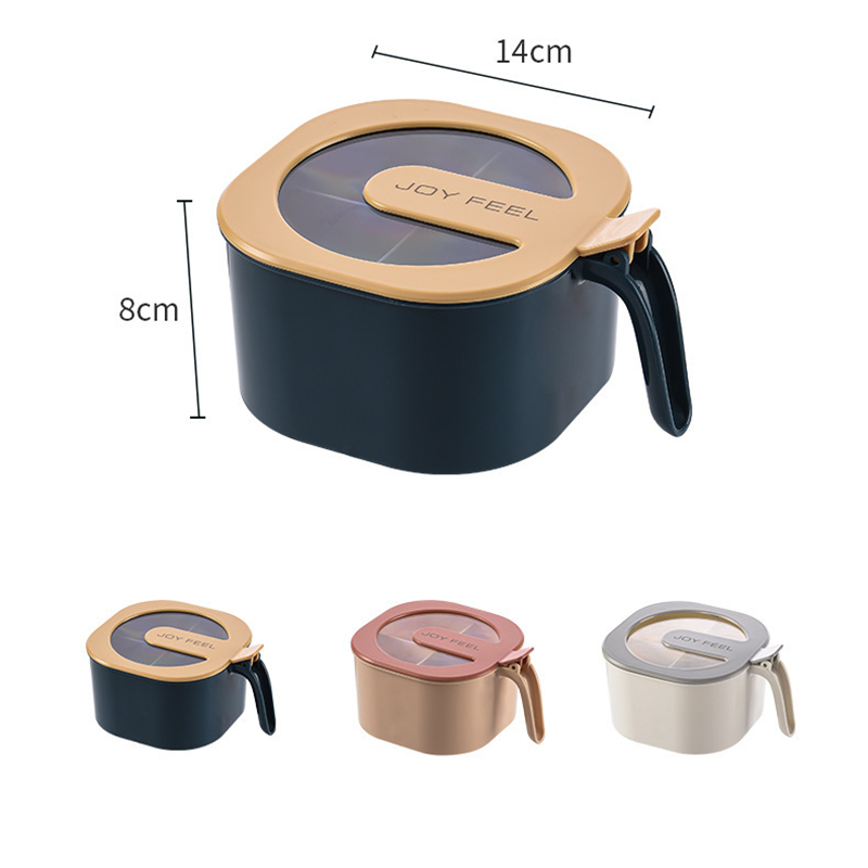 Picture of Multi Storage 4 Section Kitchen Spices Lid Box With Spoons pice Storage Spice Containers with Serving Spoons Spices Storage Box