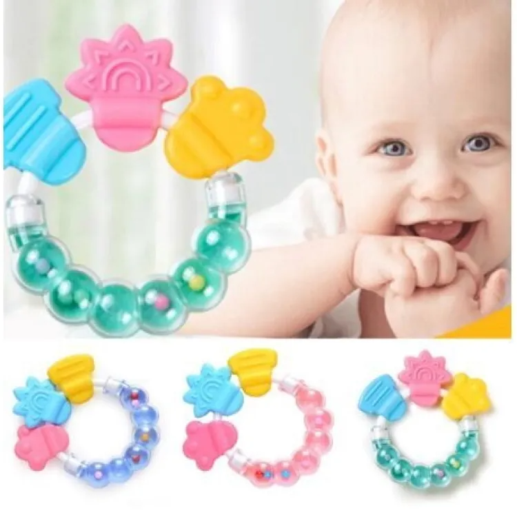 Picture of 1pcs Lovely Silicone Necklace Teethers With Rattle Teethers Toys Teething for babies
