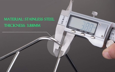 Picture of 1pcs Hanging Faucet Rack Stainless Steel Adjustable Height, Flexible and Rotatable Small Sink Drain Rack, Suitable for Soap, sponges, brushes, rags, etc.