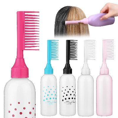 Picture of 60oz Plastic Hair Dye Refillable Bottle Empty Applicator Comb Dispensing Salon Hair Coloring Hairdressing Styling Tools