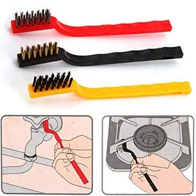 Picture of Set Of 3 Pcs Mini Wire Brush Cleaning Tool Kit brush set Chula cleaner Brush Set - Kitchen Accessories