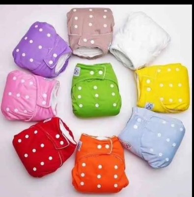 Picture of Baby Washable Diaper Adjustable Washable Cotton Cloth Diaper with 1 pics 3 Layer Pad