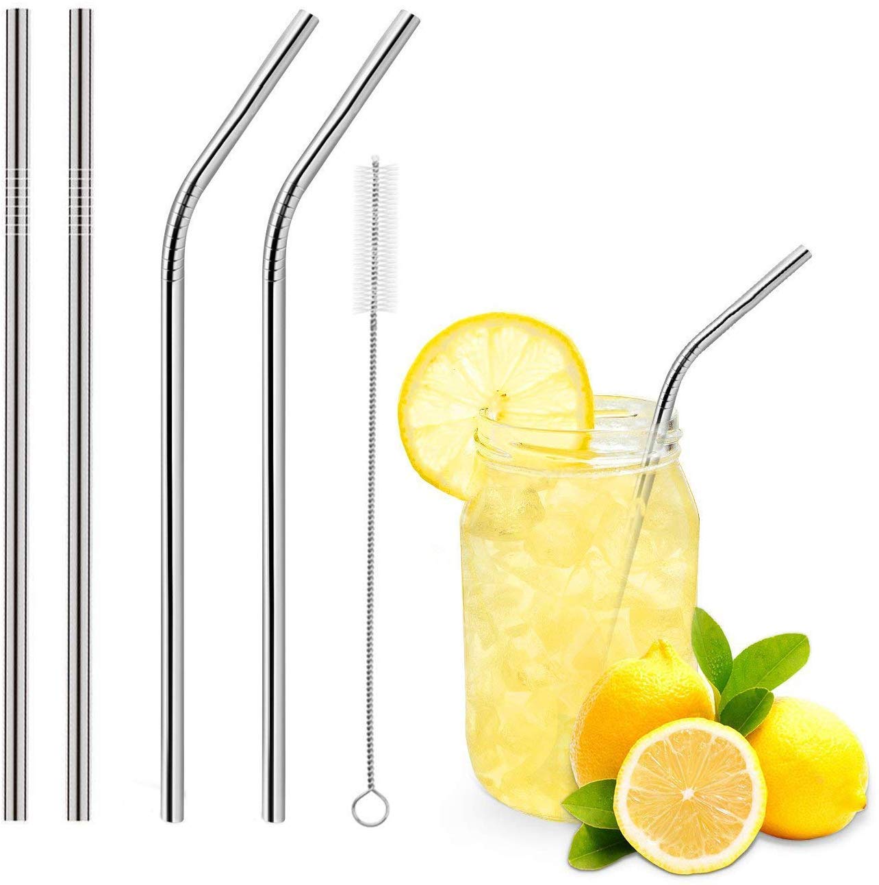 Picture of Metal Straws Reusable Metal Straw Stainless Steel Metal Straw Metal Straw Cleaner Metal Straw Metal Straw With Tumbler 3pcs pack