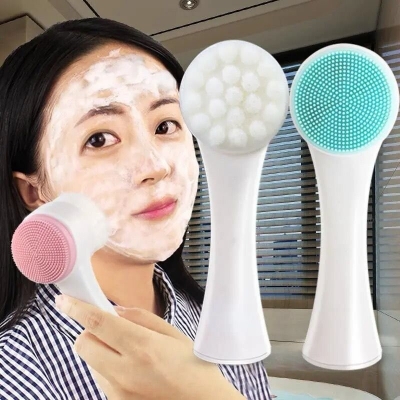 Picture of Hot Double-Sided Silicone Cleansing Brush: Portable Deep Pore Cleaning and Massage Tool